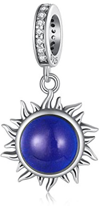 Anhänger mit emotionalem Sonnenstein, passend für Pandora-Armband, Sterlingsilber, You are My Sunshine, Schmuckperlen, Geschenke für Frauen, Armband und Halskette, Sterling-Silber, Kristall