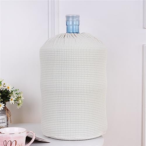 Highdi Water Dispenser Barrel Cover for 5 Gallon Water Bottle, High Stretchy Water Bucket Dust Elastic Protector Covers Reusable for home and Kitchen or Office (28x40cm,White)