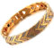 JFUME Magnetische Armbänder für Männer Frauen Triple Tone Rose Gold und 18K Gold plattiert mit Silber Double Row Magnete 8,5 einstellbar