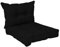 POKAR Loungekissen Stuhlkissen für Stuhl Rattanmöbel Gartenmöbel Kissen, 2er Set (1x Sitzkissen 70x70x10 cm + 1x Rückenlehne 70x40x10 cm), Schwarz