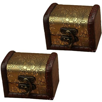 Cabilock 2 Stk Schmuckkästchen Alter Holzbehälter Bambus Jahrgang Holzkasten