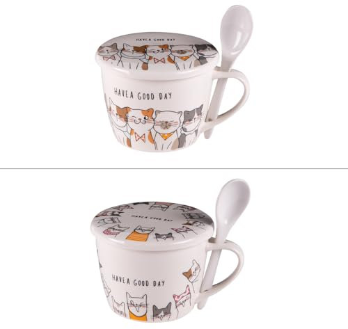 Table Passion - Bol à soupe Le Chat avec couvercle et cuillère 75 cl (1 modèle aléatoire)