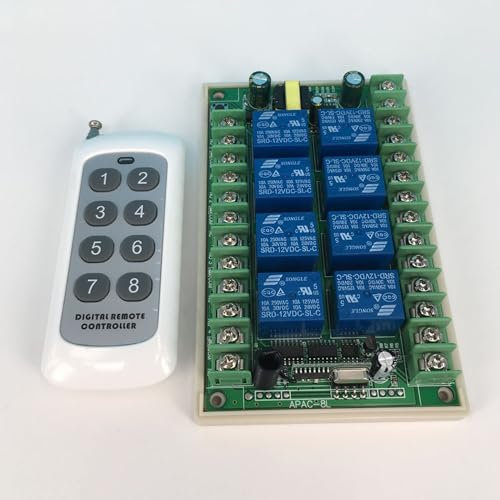 8 Kanäle AC 220V 230V kabellose Fernbedienung Schalter LED Schalter System Empfänger Sender Relaismodul Funkschalter Lampen motor-Fernbedienung Messehallen Garagentor Kran Regler