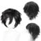 Dcbaboo Black Wig Short Curly Wig Men/Women Wigs Anime Cosplay Wig 12 Natural Fluffy Layered Straight Hair Unisex Halloween Wig Fancy Dress Synthetic Full Wig with Wig Cap