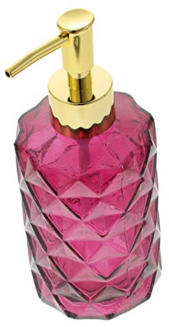 Purple Glass Foam Pump Dispenser Bottle - 400Ml Refillable Hand Soap Shampoo and Lotion Container for Home Bathroom and Kitchen
