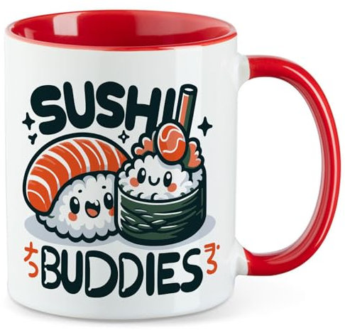Huuraa Teetasse Sushi Buddies Sushirollen Geschenk 330ml Rot Sushi Buddies Präsent
