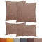 Selfitex 4er Set Cord Sofakissen 2X 30x50 + 2X 50x50, Couchkissen inkl. Füllkissen, samtiger Kissenbezug mit weicher Kissenfüllung, Flauschige Dekokissen für Wohn- & Schlafzimmer (Navares)
