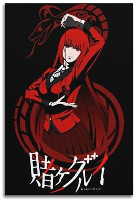 ECGDFWAZ Kakegurui Jabami Yumeko Anime-Poster, Leinwand-Poster, Wandkunst, Dekoration, Wohnzimmer, Schlafzimmer, Dekoration, Poster, 20 x 30 cm, ungerahmter Stil