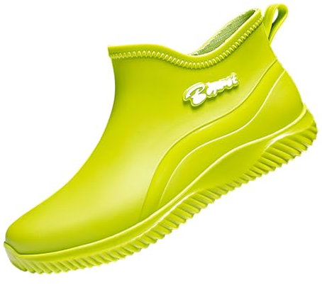 Scarpe da pioggia indossabili da uomo e da donna, in gomma, con suola a metà polpaccio, antiscivolo, per chef, wok, da uomo, Verde, 39 1/3 EU