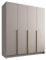 Mirjan24 Kleiderschrank mit Einlegeböden und Kleiderstange Salkor I, Vielseitiger Drehtürenschrank, Elegantes Kleiderschrank 4-türig (Cashmere/Cashmere + Gold)