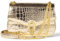 Amazon Essentials Damen Umhängetasche mit Kette, Goldfarbenes Krokodilimitat, Einheitsgröße