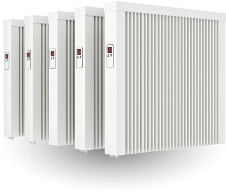 eVARMO 5x „areo direct“ 1950 Watt im SET elektrische Heizung/Elektroheizung mit Schamottekern zur Wandmontage/Elektroheizkörper (Elektroofen)