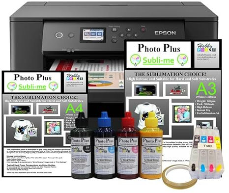 HobbyPrint Fast A3 Sublimation Printer Bundle - WF-7310DTW Sublimation Kit.