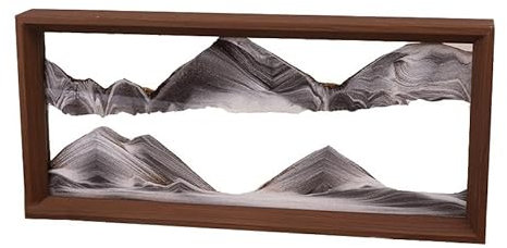 AzureLeap Peinture de Sable 3D Rotative - Art de Sable Sous-Marin Peinture de Sable Fluide Cadeau en Sable Décoration Sablier en Bois Pour Bureau Salon et Jouets pour Adultes et Enfants [Noir-12]