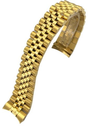 Clouism 316L Edelstahl 20 mm Uhrenarmband für 36 mm Rolex Datejust 116233 116234 Silber-goldenes massives Metallarmband(Golden)