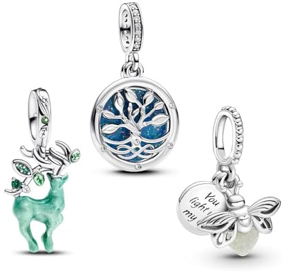 PHCLASY Leuchtende Kombination Charms Anhänger Weihnachten Bead 925 Sterling Silber Pendant für Europäische Armbänder für Damen