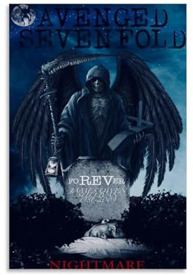 YBRSHGFT Nightmare Avenged Sevenfold Klassisches Filmposter auf Leinwand, Ölgemälde, Wandkunst, Leinwandkunst, Wohnzimmer, Heimdekoration, 30 x 45 cm, ungerahmt, 12