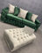 Luxuriöses, modernes grünes Plüsch-3-Sitzer-Samt-Sofa für Wohnzimmer, Dekoration, Ashley Chesterfield, gepolsterte Eckcouch