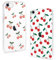Phoona 2 packs Phone Case for iPhone 7/8 / SE 2020 / SE 2022 4,7'', Cherry Print with Cute Aesthetic Design Pattern Clear Transparent Cover, Soft Shockproof Protective Slim Funda for Women Girls