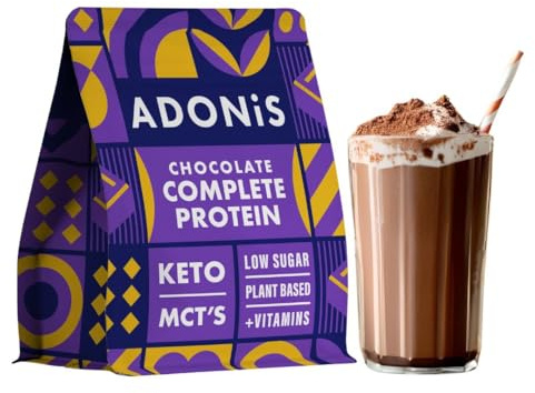 ADONiS Keto Shake - Goût de chocolat crémeux - Faible en glucides - Poudre de protéines de qualité supérieure pour le développement musculaire et la régénération - Parfait pour le régime céto et le