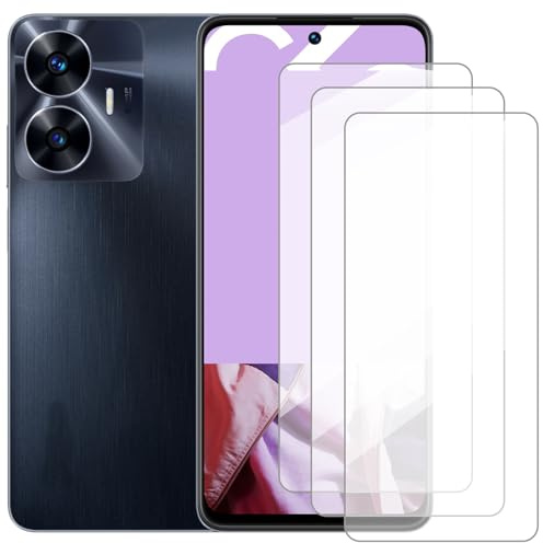 Damolong Protector de pantalla compatible con Realme C55 RMX3710(6.72 pollici) [paquete de 3] película protectora de vidrio templado adecuado para Realme Narzo N55 4G