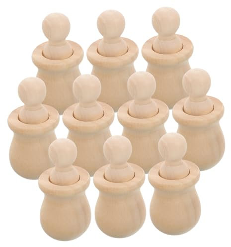Uonlytech 10satz Teiliges Unbemalte Holzpuppen Zum Bemalen Natürliche Holzrohlinge Diy Holzfiguren Bastelset Für Junge Mädchen Fördert Kreativität Feinmotorik Und Gemeinsames Spielen