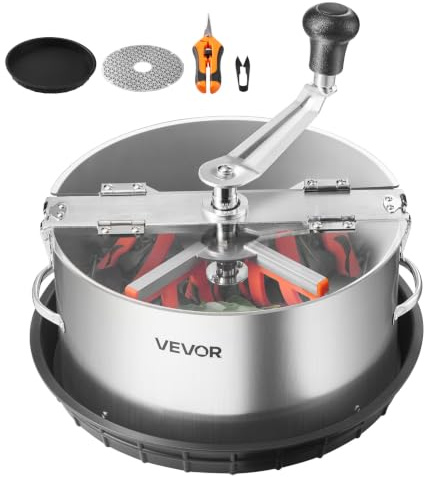 VEVOR Manual Bud Leaf Trimmer, 12 in Reaper Bowl Bud Trimmer with Stainless Steel Blades, Visual Cutting, Wet & Dry Hydroponic Cutting Machine with Tray, Twisted Spin Cut for Plant Buds Flowers