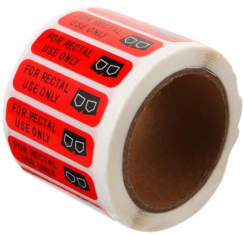 Generic 500 Pack Waterproof Rectal Use Only Stickers Roll, Funny Party Decoration Labels with Strong Adhesive for Office, DIY Letter Stickers Suitable for Prank and Amusement
