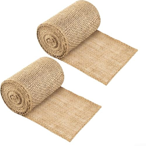 Lot de 2 rouleaux de protection en toile de jute pour isolation de tronc, résistance au froid et barrière physique contre les parasites (20 cm x 5 m)