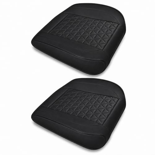 GOOGO Sitzauflage Auto 2 Stück, Weiche Auto Sitzauflagen PU Leder Autositzbezüg, Autositzauflage und Seat Protector für Bürostuhl und Zuhause, 50 x 50 x 4 cm (Schwarze)