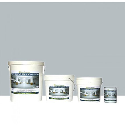 MATPRO - Peinture Laque Epoxy Sol & Mur - Sans Solvant, Auto-Lissant - pour Supports Intérieurs Horizontaux, Travaux Neufs/Réparation - Miroir Gris Clair - 5Kg