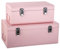 ATMOSPHERA CREATEUR D'INTERIEUR Lot de 2 cantines métal Rose Forme Valise