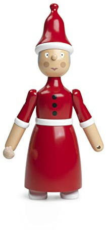 Kay Bojesen Weihnachtsfrau Figuren 19.5 cm Holzfiguren Originaldesign, rot