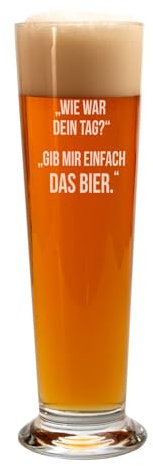 Weizenglas mit Gravur | Weizenbierglas graviert | Weißbierglas mit Personalisierung | Hefeweizen Glas personalisiert | Bierglas mit Gravur | Bier Geschenke für Männer | 0,5l | Dein Tag