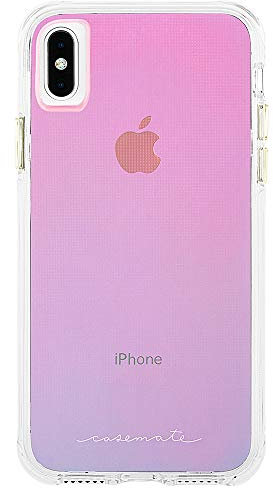 Case-Mate Iridescent Protective Slim Case Cover for iPhone XS Max Compatible with Wireless Charging, Pink