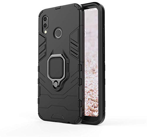 CHcase Huawei P20 Lite Custodia, 2 in 1 Armour Stile Resistente Hybrid Dual Layer Armatura Defender PC + TPU Custodie Case Cover con Supporto Magnetico per Auto per Huawei P20 Lite -all Black