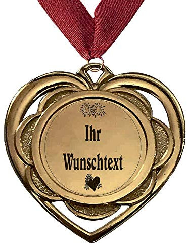 Larius Group Medaille Herzchen Ich Liebe Dich Mein Schatz BZW. Wunschtext Geburtstag Geschenk Orden aus Metall Herz inkl. Halsband (mit Wunschtext und Halsband)