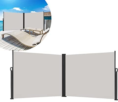 LARS360 Tenda Laterale Tenda da Sole Laterale Protezione Privacy, Parasole, Poliestere e Alluminio, Supporto in Metallo per Balcone e Terrazzo (160 x 600 cm, Grigio)