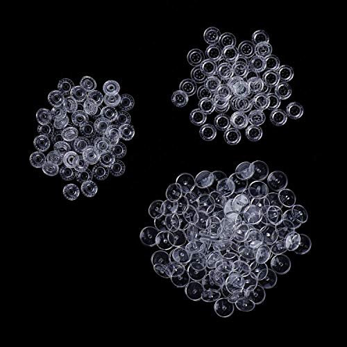 Trimming Shop Original Kam Snaps Verbindungen T3 Nahtfreies Plastik Knöpfe Für Wolle Bekleidung Kinder Kleidung Stoffe Windeln Lätzchen DIY Basteln Projekte, Schwarz - Klar - T3 (Größe 16), 100pcs