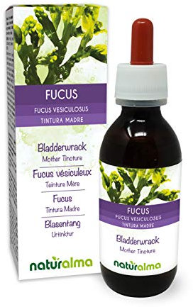 Blasentang (Fucus vesiculosus) Thallus (Alge) Alkoholfreier Urtinktur Naturalma - Flüssig-Extrakt Tropfen 120 ml - Nahrungsergänzungsmittel - Veganer