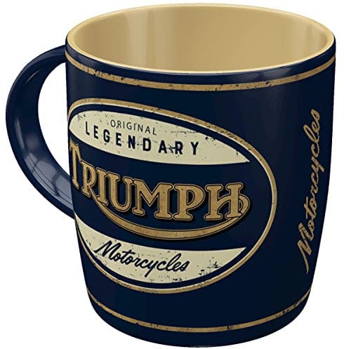 Nostalgic-Art Retro Kaffeebecher, 330 ml, Triumph – Legendary Motorcycles – Geschenk-Idee für Biker, Original Lizenzprodukt (OLP), Keramik-Tasse für Kaffee, Vintage Design
