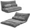 RELAX4LIFE 3 in 1 Schlafsofa Boden, Klappbarer Schlafsessel mit Bettfunktion, Schlafcouch mit Verstellbarer Rückenlehne & 2 Kissen, Bodensofa für Wohnzimmer, Schlafzimmer & Gästezimmer (Grau)