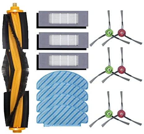 Replacement Accessories Kit Fit for Yeedi Vac 2 Pro/Vac/Vac Max/Vac Station Robot Vacuum, Main Brush Filter Side Brushes Mop Pad Replacement parts (14 Pack)