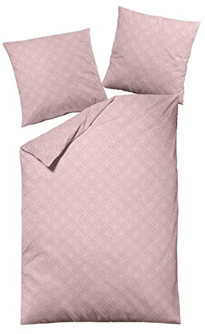 PremiumShop321 Dormisette Melange-Flanell-Bettwäsche 100% Baumwolle 1032 (Altrosa, 135x200 / 80x80)