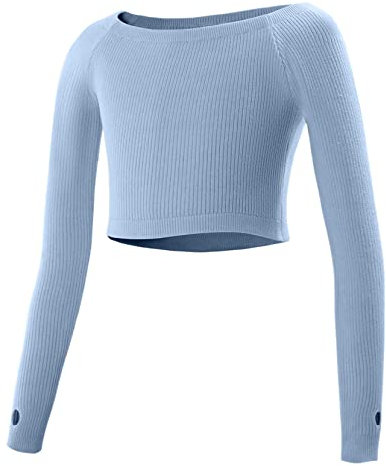 SEAUR Cache-Coeur de Danse pour Filles Classique Boléro de Ballet pour Enfants Fille Hauts de Danse Manches Longues Femmes Bleu - L