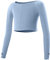 SEAUR Wickeljacke Mädchen Tanz Ballettjacke Langarm Strickjacke Ballett Gymnastik Yoga Bolero Tanzpullover Top - B Hellblau - L