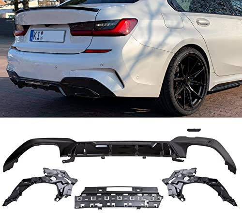 DM Autoteile 14170 Sport-Performance Competition Heckdiffusor 340i Schwarz Glanz kompatibel für BMW 3er G20 G21 M-Paket ab 2019 + ABE