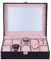 Cyrank Uhrenbox-Organizer Für Frauen, Rosa Uhrenständer Uhrenvitrine Tragbare Schmuckvitrine 10-Schlitz-Uhrenetui Krokodilmuster Uhrenorganizer Uhrenaufbewahrungskoffer