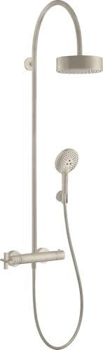 hansgrohe Axor Starck ShowerSolutions Showerpipe mit Thermostat und Kopfbrause 180 1jet, Farbe: Brushed Nickel