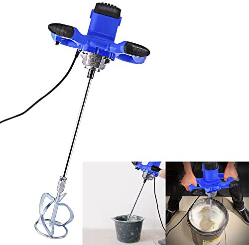 2600W Cemento Miscelatore Elettrico Intonaco Paddle Miscelatore Trapano Miscelatore Mortaio Vernice Stirrer Whisk 230V, 6 Velocità Vernice Miscelatore per Trapano Intonaco, Carne